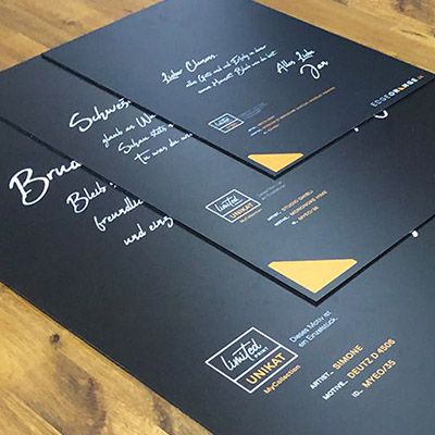 Persönliche Widmung auf Kunstdruck